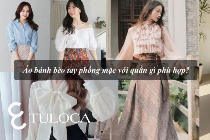 Áo bánh bèo tay phồng mặc với quần gì cho phù hợp?